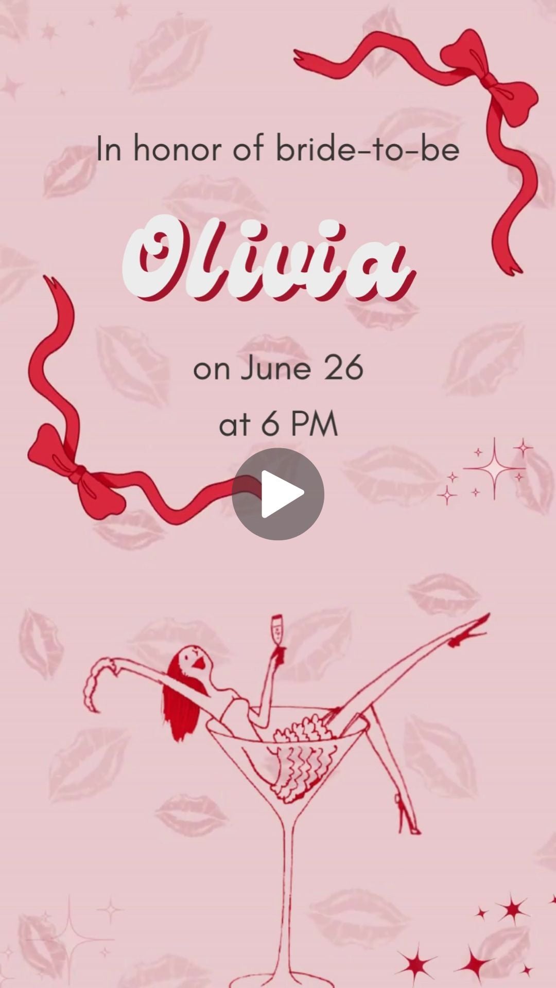 Cute Hand Drawn Bachelorette Video Invitation - Hand Drawn Bachelorette Theme Digital Invite  | Canva Template | Instant Download