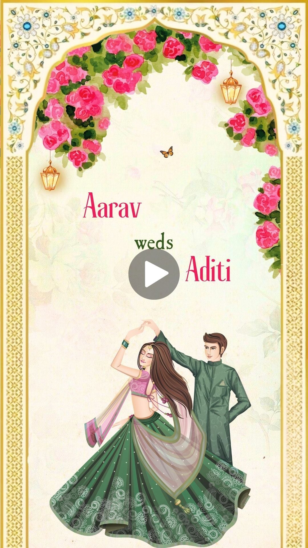 Royal Wedding Video Invitation - Royal Theme Wedding Festivities Invite Digital - Save the date