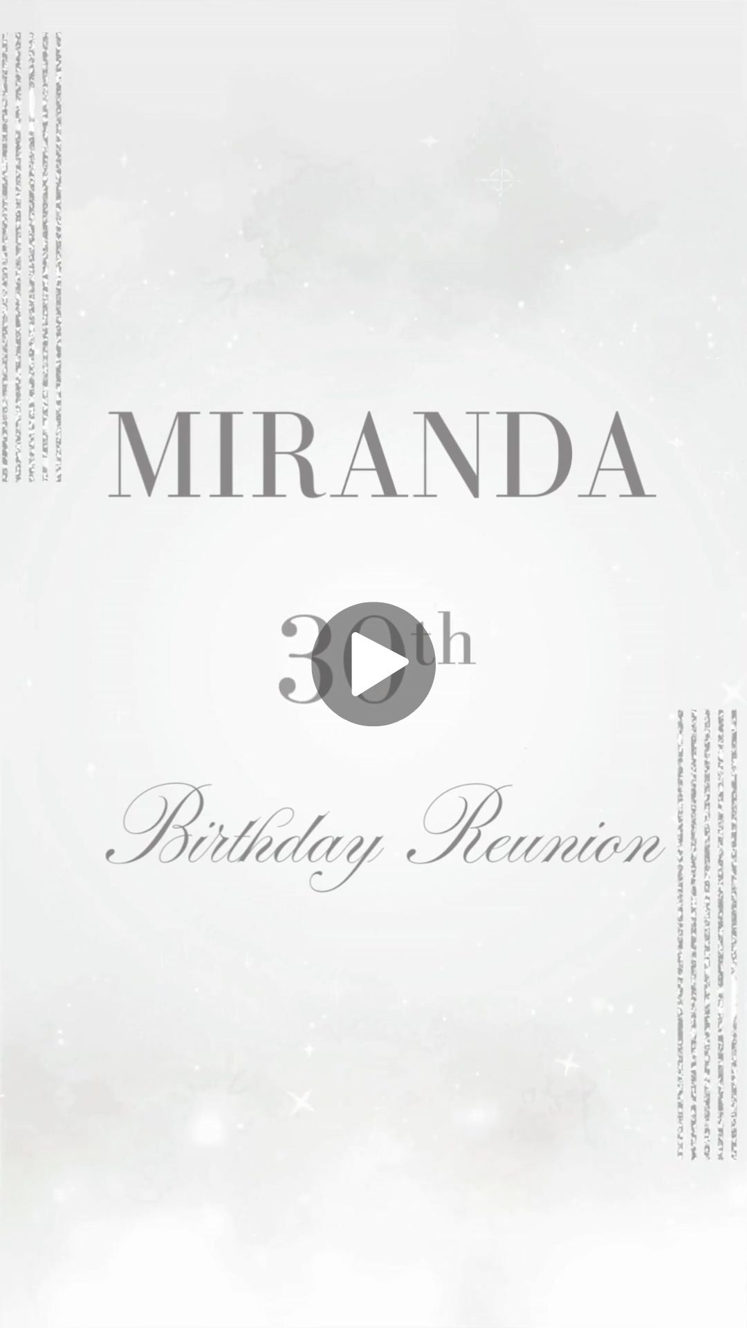 All White Birthday Animated Video Invitation | Canva Template | Instant Download