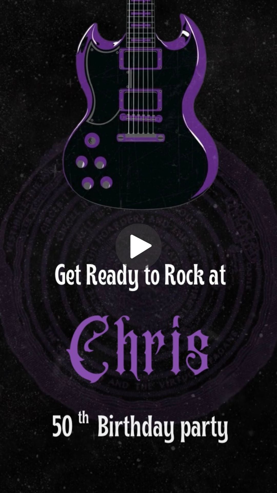 Rock Music Birthday Video Invitation - Rock Music Lover Heavy Metal Birthday Invite | Canva Template | Instant Download
