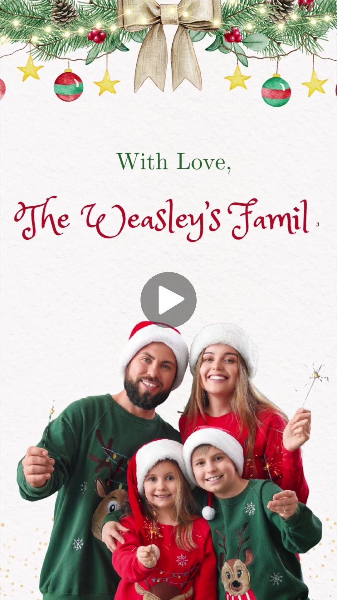 Christmas Greeting Santa Video Invitation - Santa Sneaky Mission Gift Greetings Theme Digital Invite  | Canva Template | Instant Download