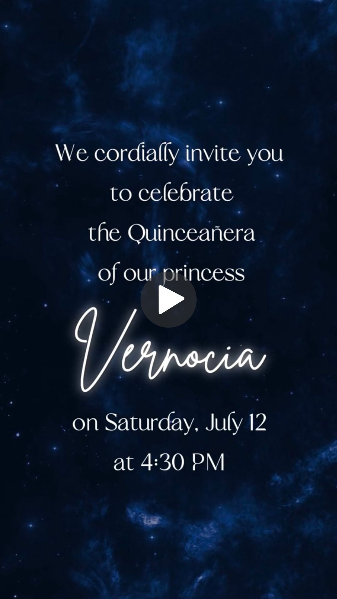 Celestial Cosmic Starry Night Quinceañera Birthday Invite - Cosmic Starry Night Quinceañera Digital Invitation