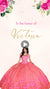 Hot Pink Floral Quinceañera Video Invitation - Hot Pink Floral Theme Quinceañera Digital Invite