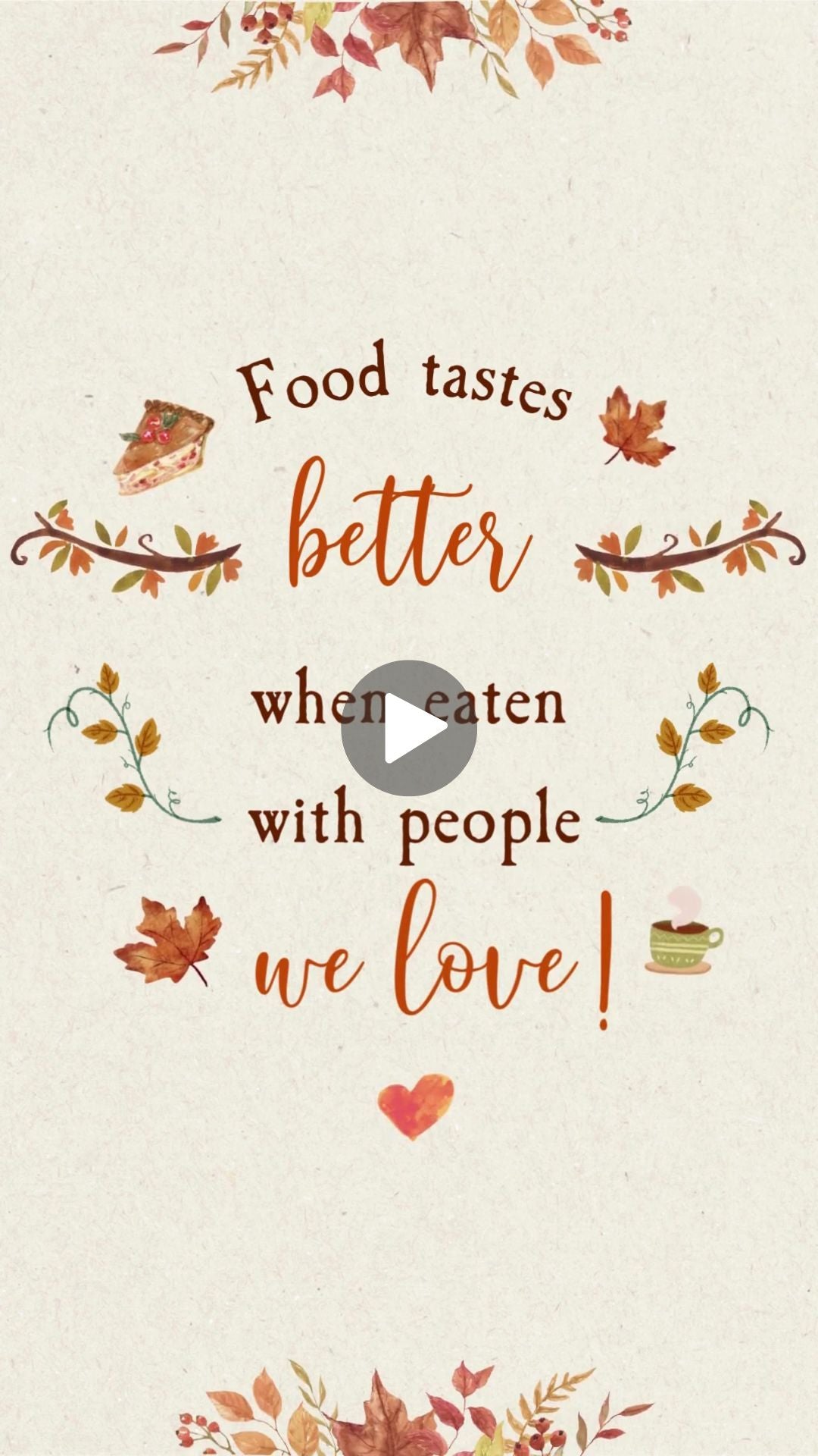 Little Thanksgiving Dinner Video Invitation - Thanksgiving Dinner Theme Digital Invite