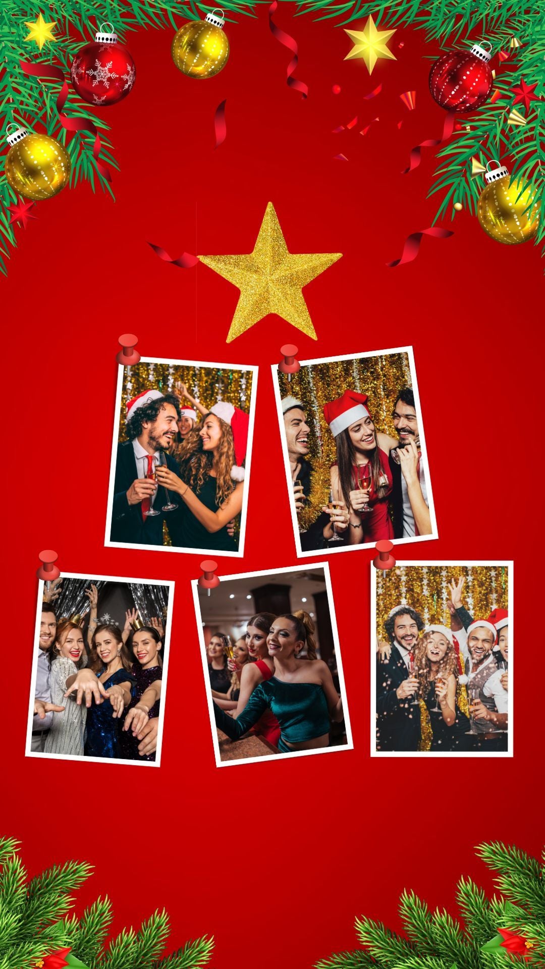 Christmas Greetings Video Invitation - Animated Red Christmas Greetings Card Theme Invite