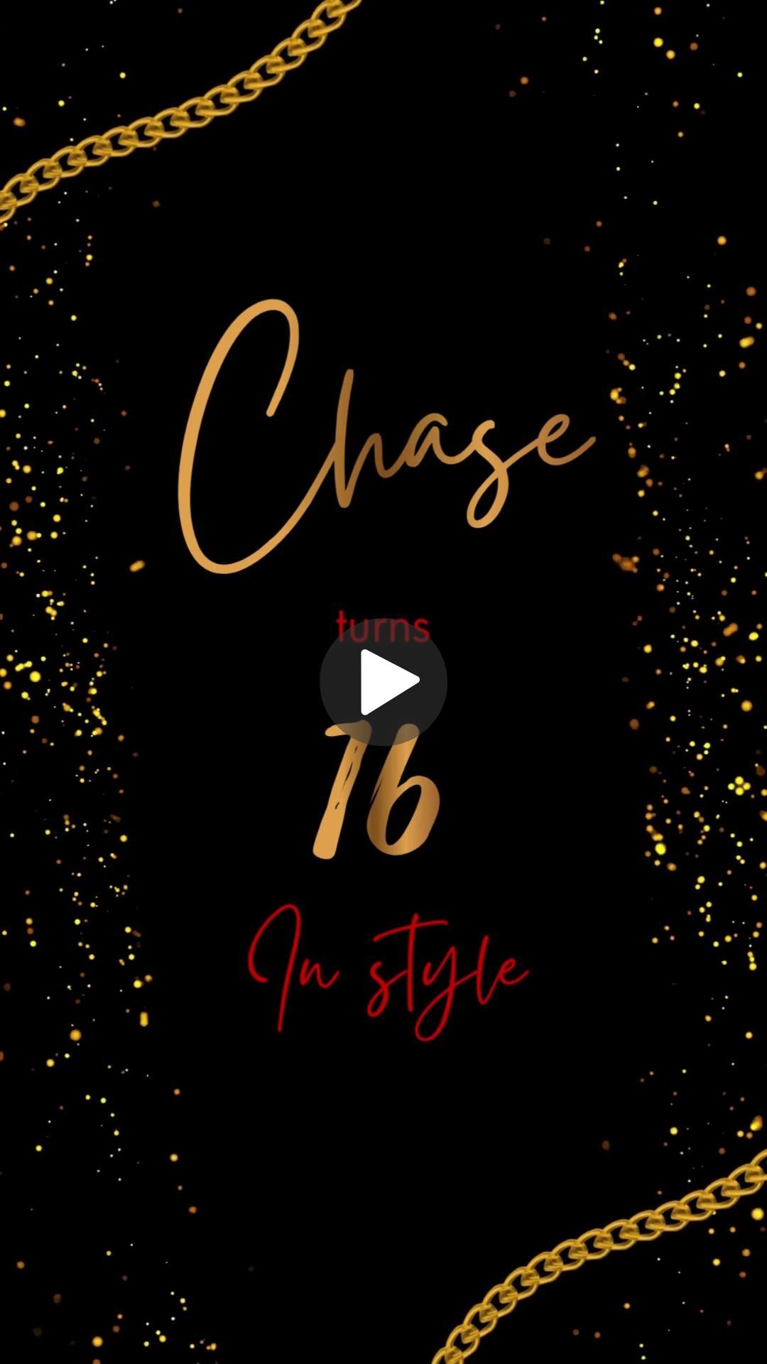 Invitación en vídeo de cumpleaños Swag - Invitación a fiesta temática Swag Gold y Red