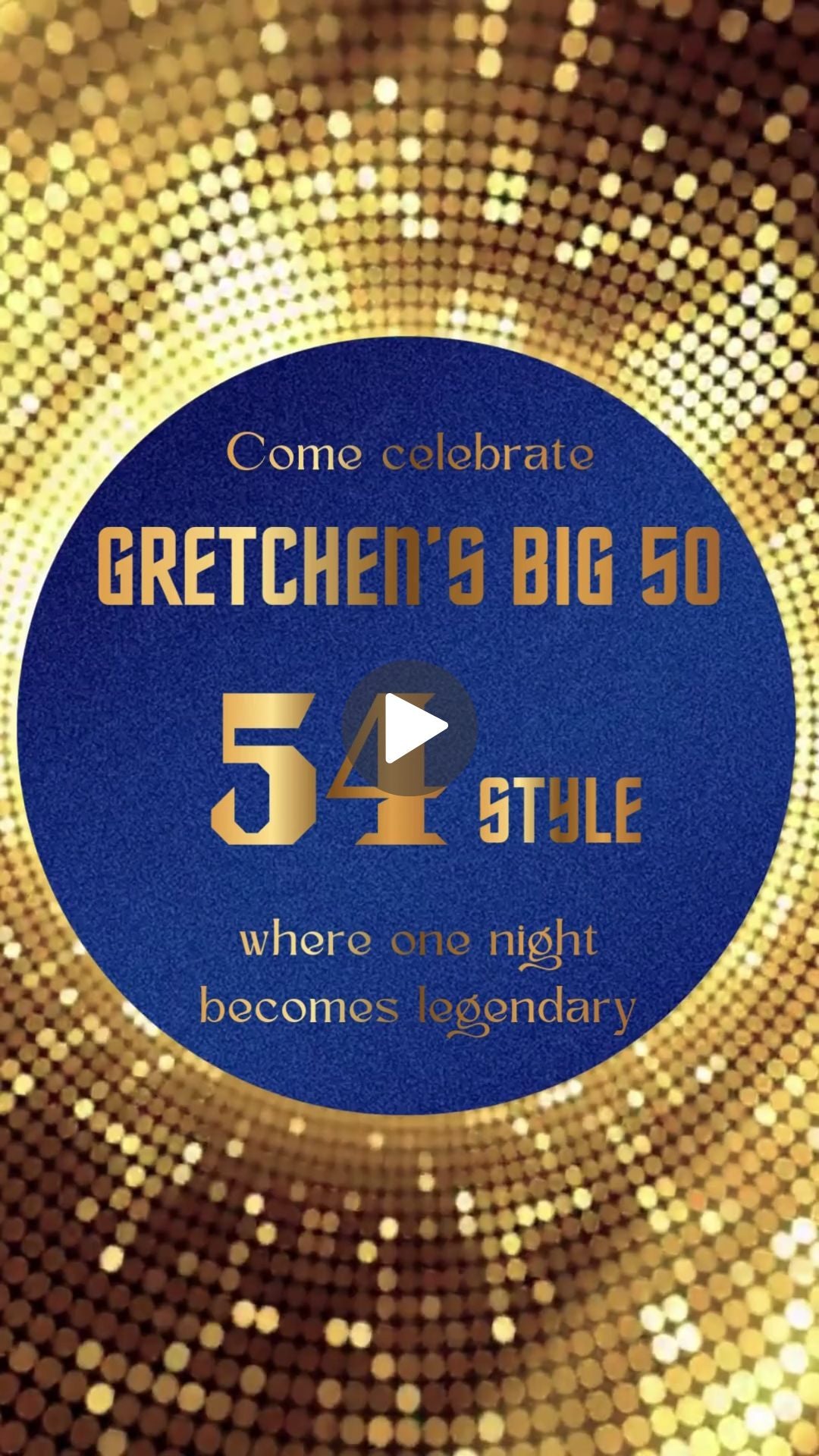 Disco Ball blue Birthday Animated Video Invitation | Canva Template | Instant Download