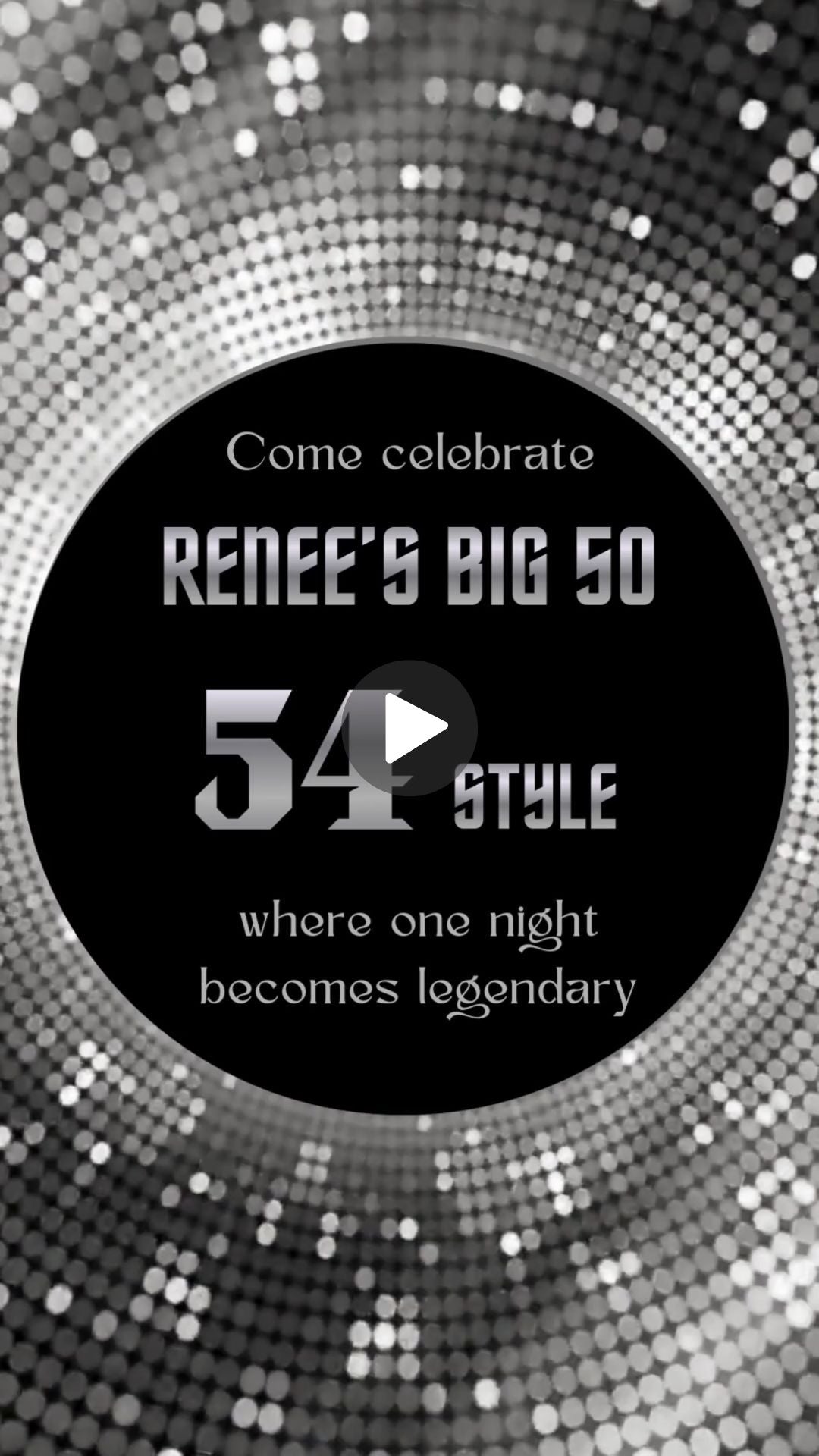Silver Disco Party Digital Video Invitation - Studio 54 Inspired Birthday &amp; Event Invite