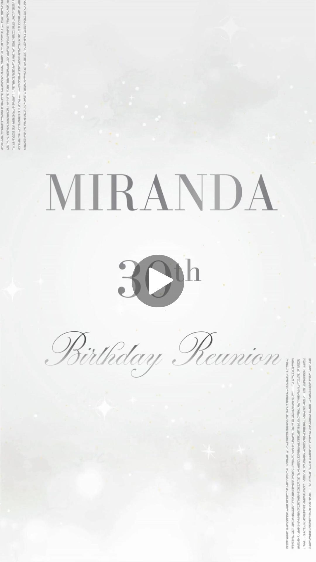 All White Birthday Animated Video Invitation | Canva Template | Instant Download