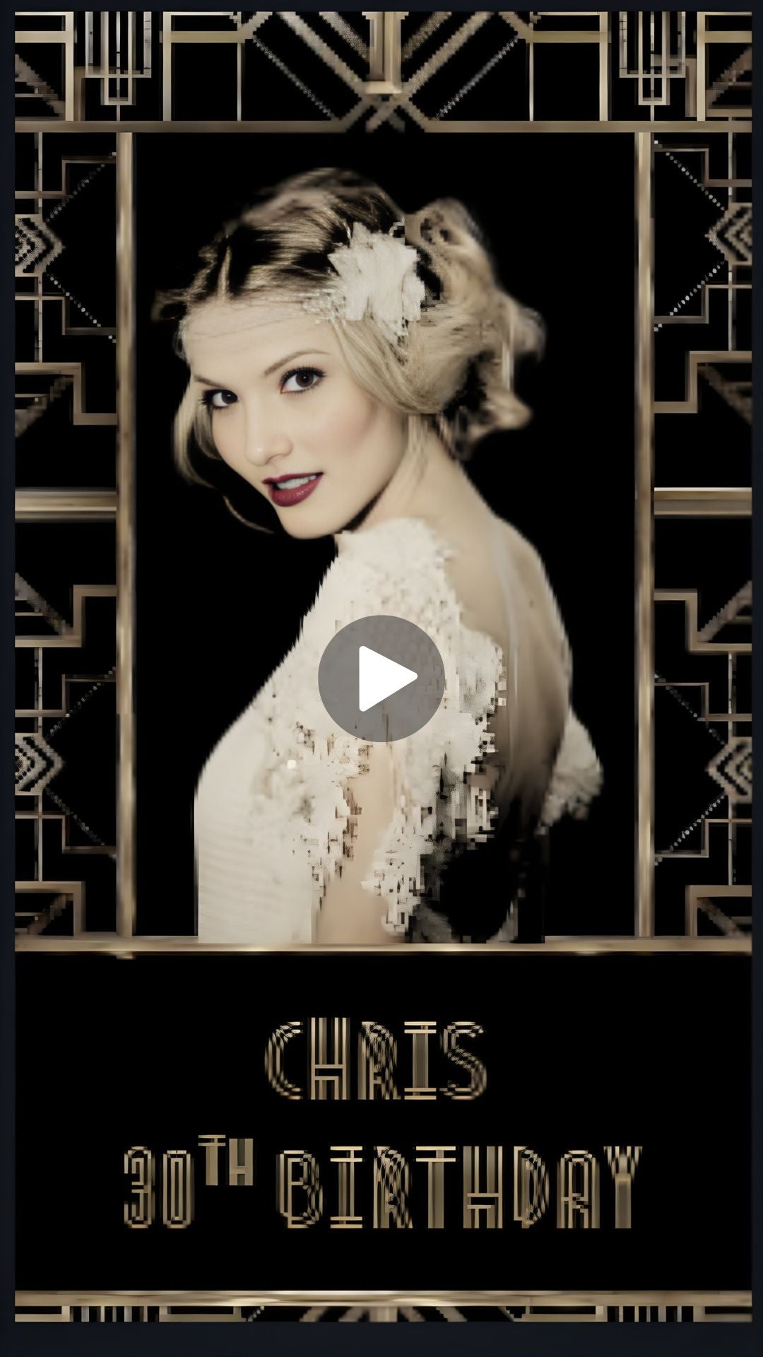 Great Gatsby Birthday Party Invitations - Roaring 20s Glamour-Themed Party Invite  | Canva Template | Instant Download