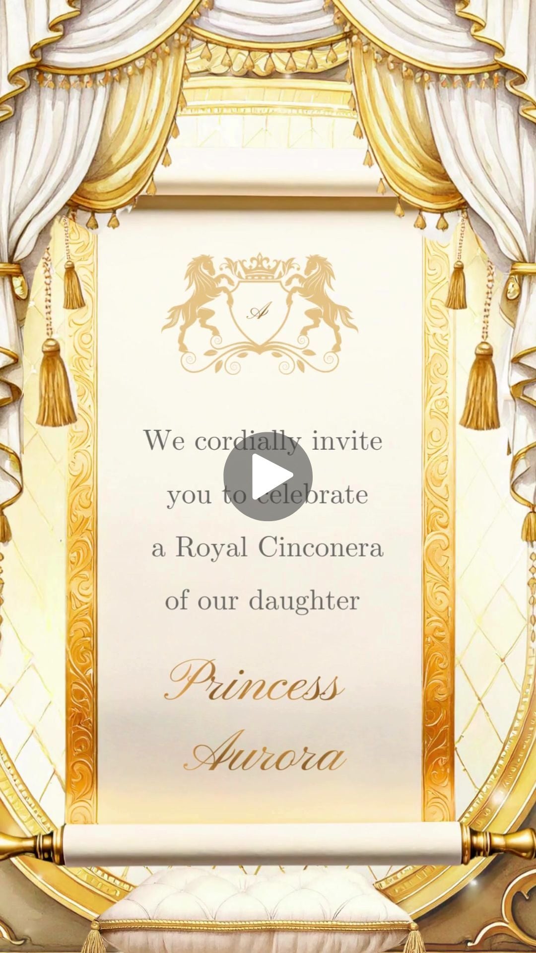 Royal Cincoañera Animated Video Invitation | Canva Template | Instant Download