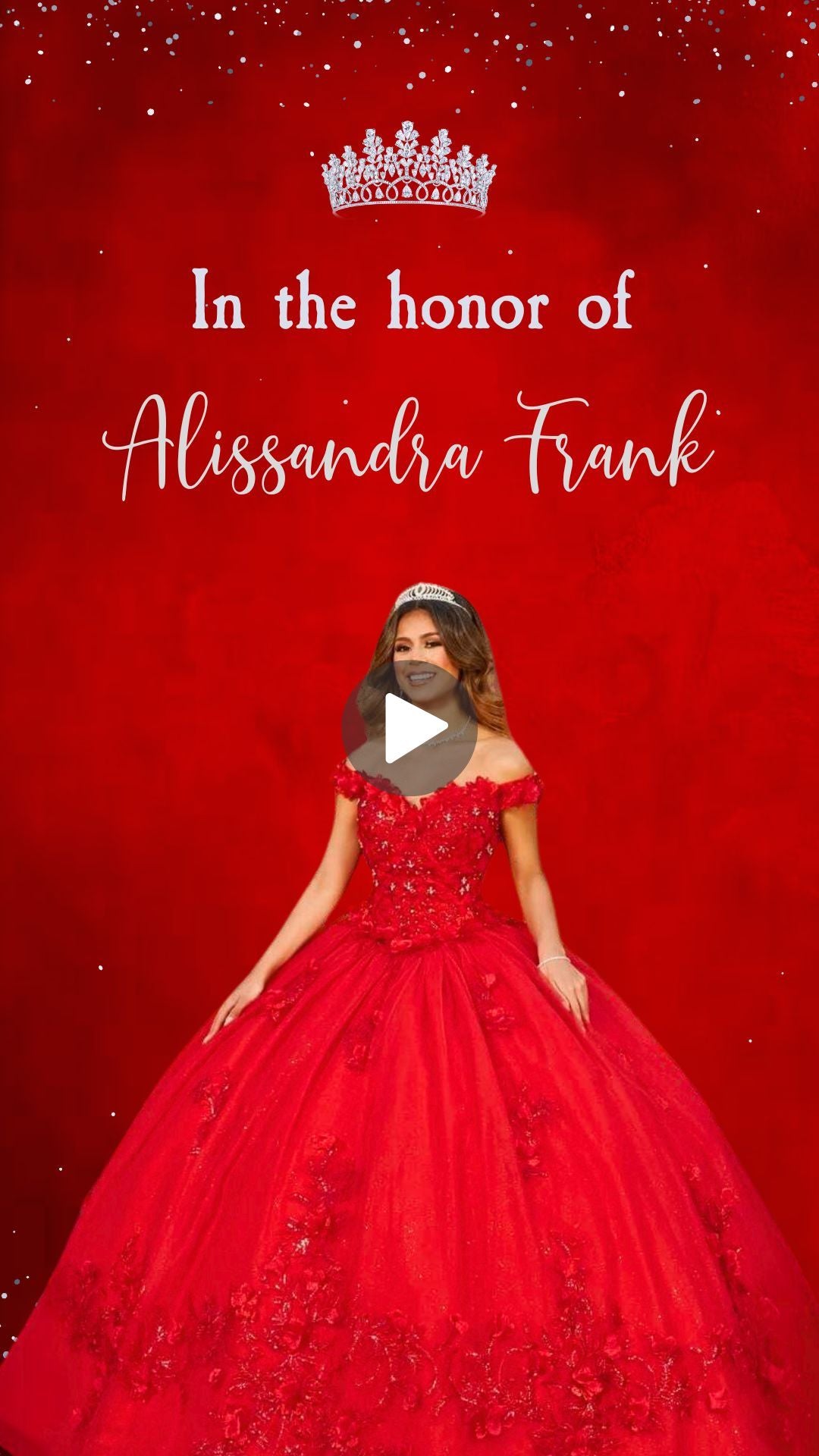 Quinceanera Red & Silver Video Invitation - Red & Silver Quinceanera Theme Invite