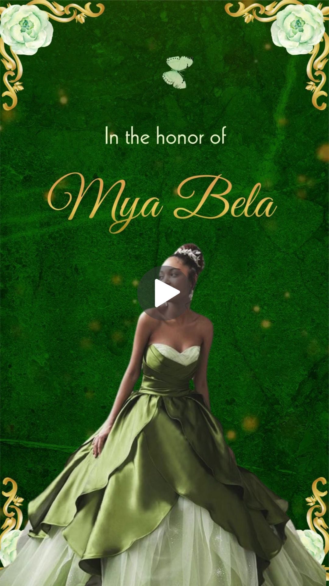 Tiana and the Frog Quinceañera Animated Video Invitation | Canva Template | Instant Download