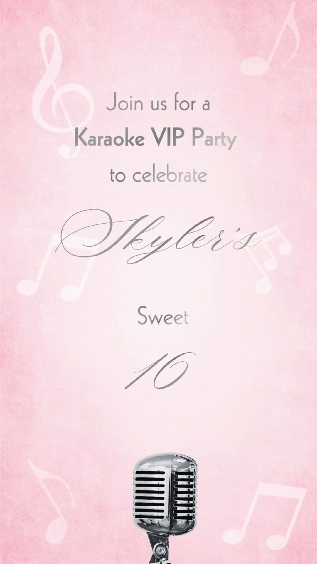 Pink Diamond Sweet Sixteen Karaoke Party Invitation - Sparkling Pink Diamond Sweet Sixteen Karaoke Invite