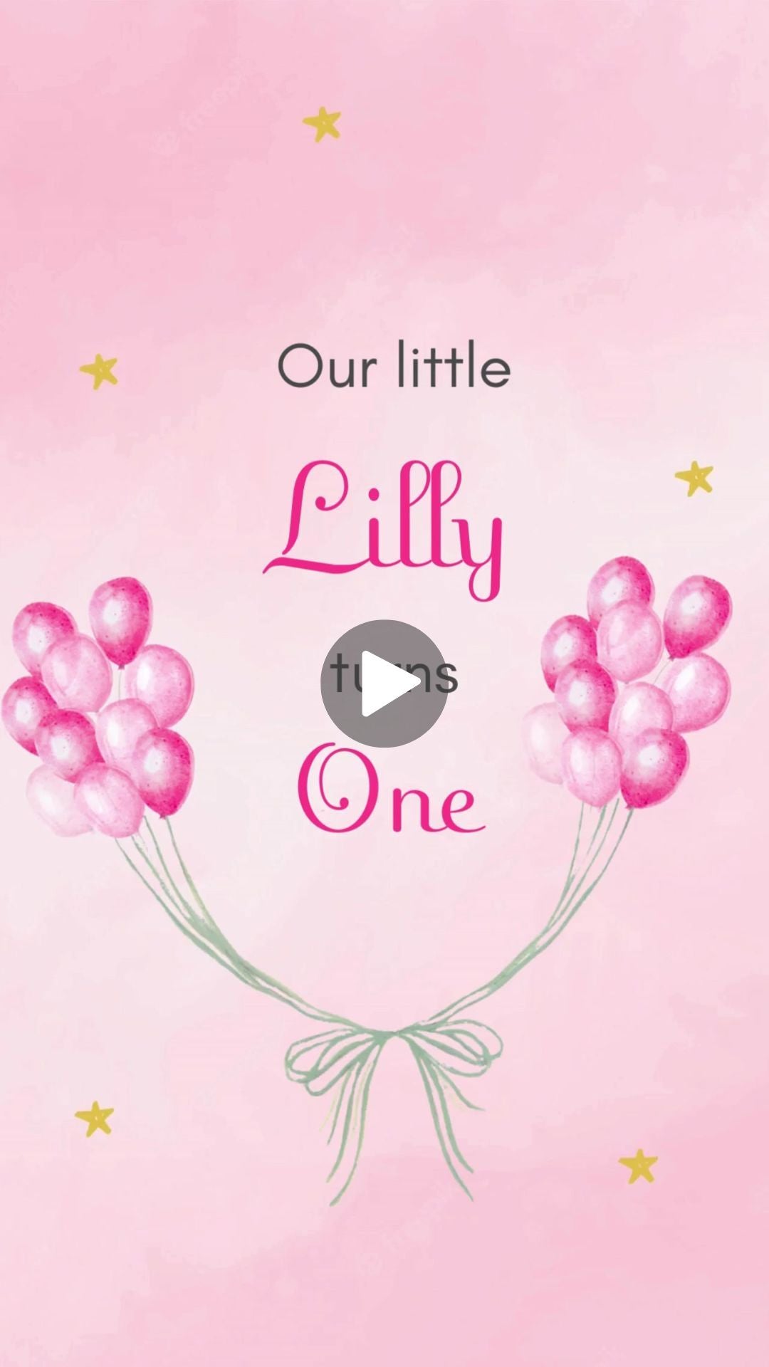 Pink Wonderful Birthday Animated Video Invitation | Canva Template | Instant Download
