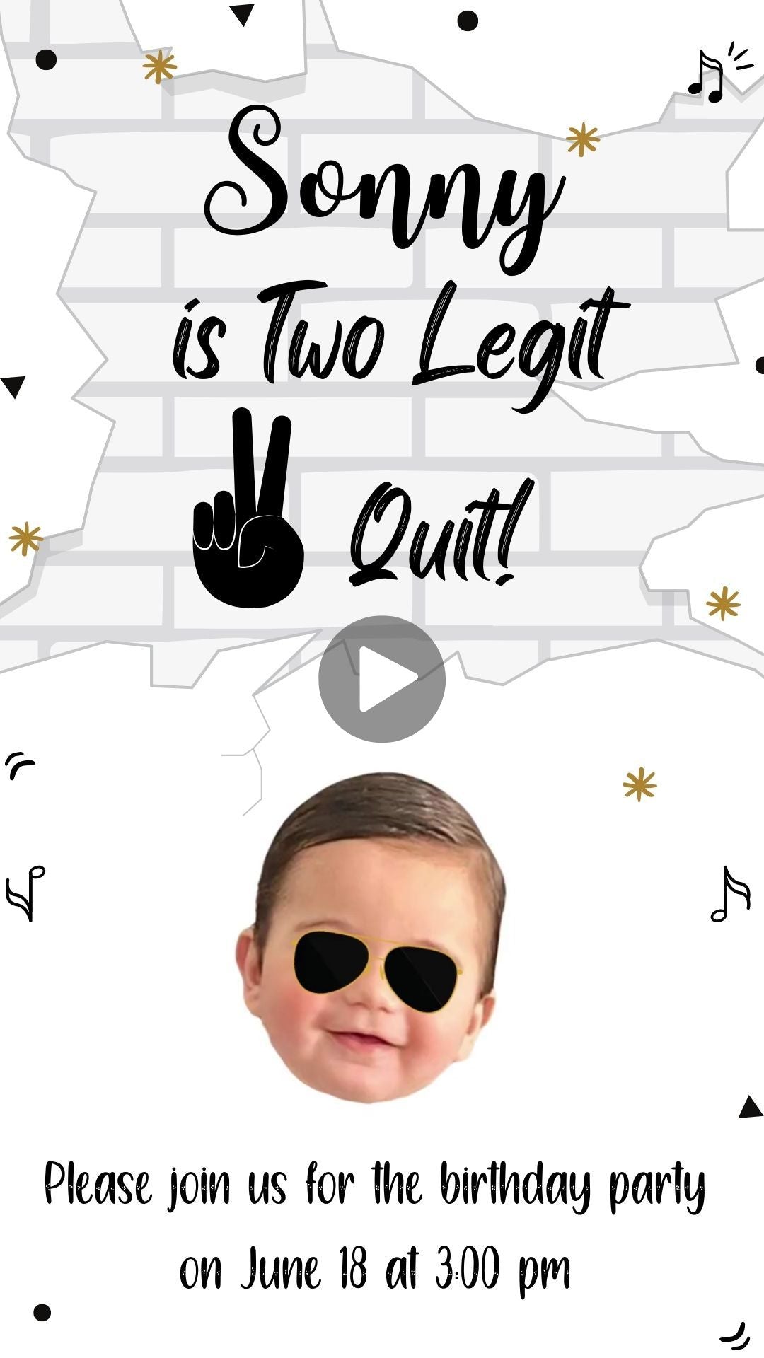 2 legit 2 quit birthday Invitation