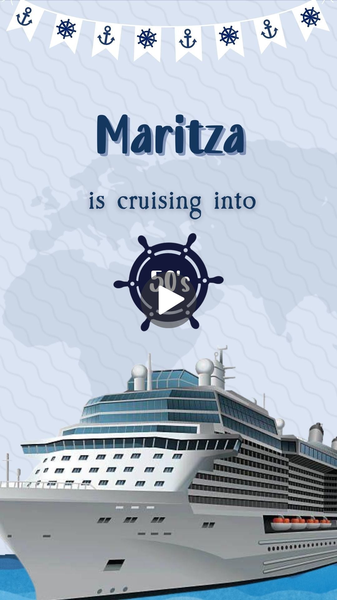 Invitación en vídeo de cumpleaños de crucero - Invitación a fiesta de cumpleaños temática de crucero