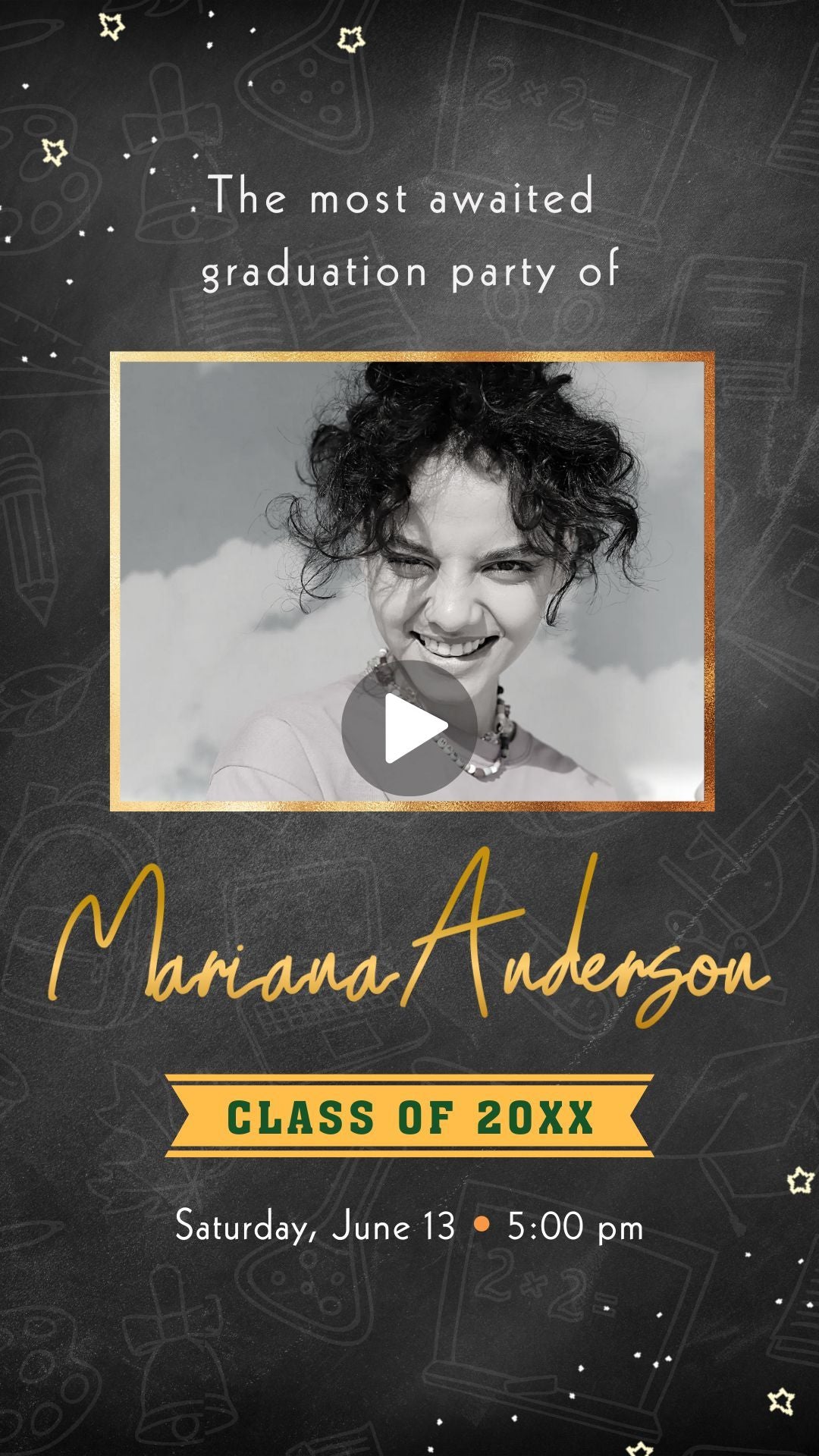 Graduation Class of 2025 Party Invitation - Graduation Announcement Video Invite