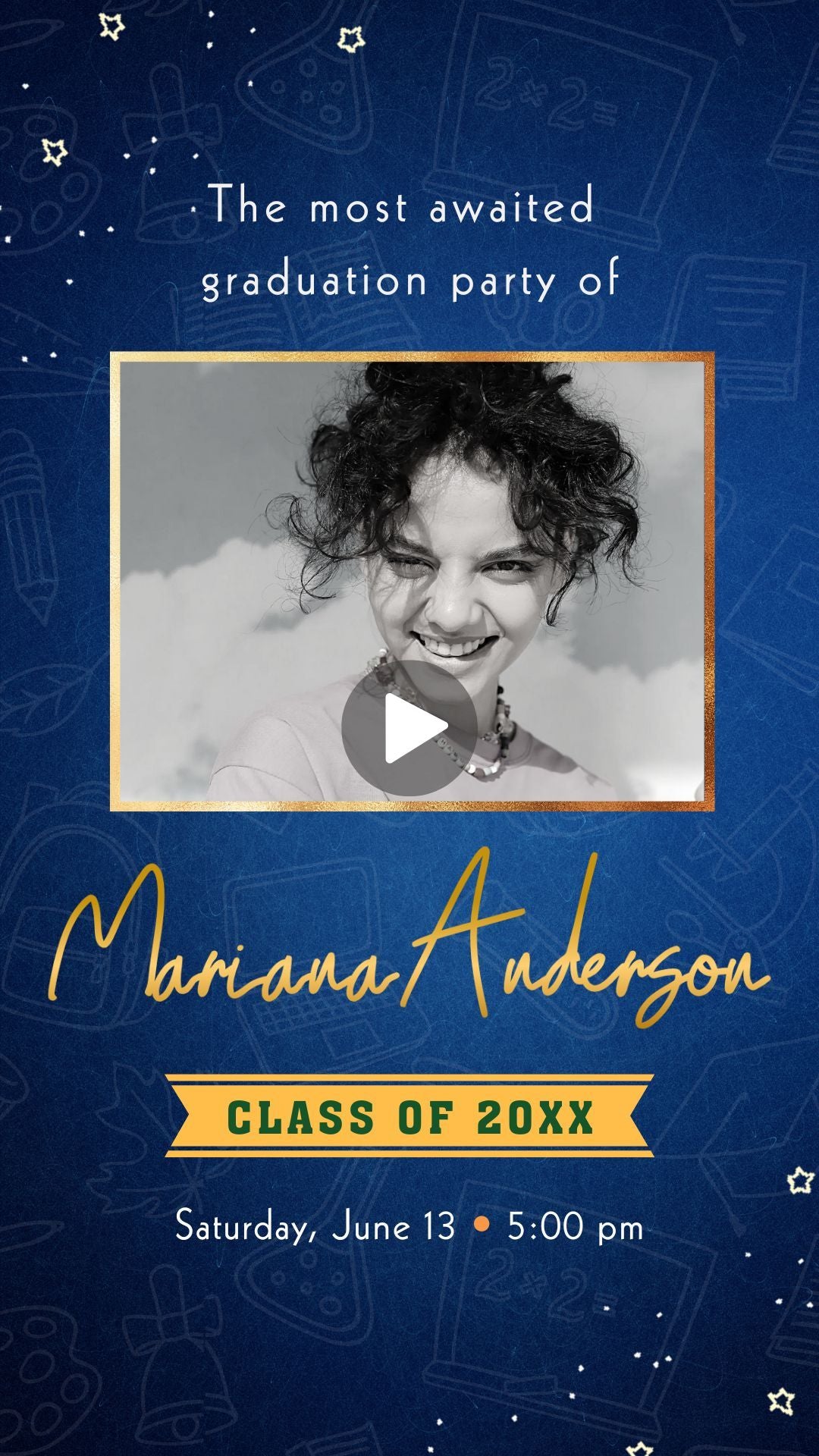 Graduation Class of 2025 Party Invitation - Graduation Announcement Video Invite