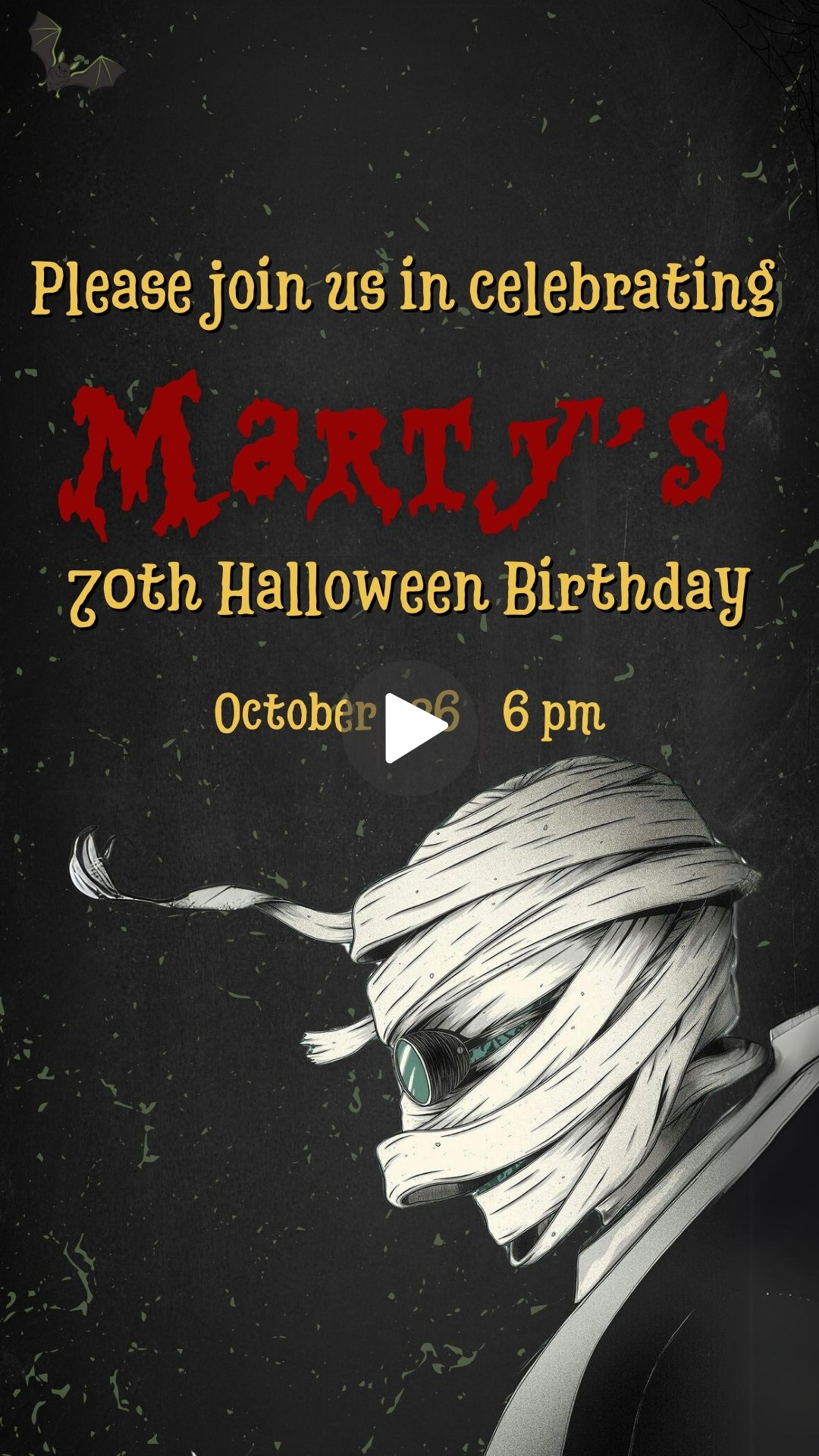 1950s Monster Mash Birthday Animated Video Invitation | Canva Template | Instant Download