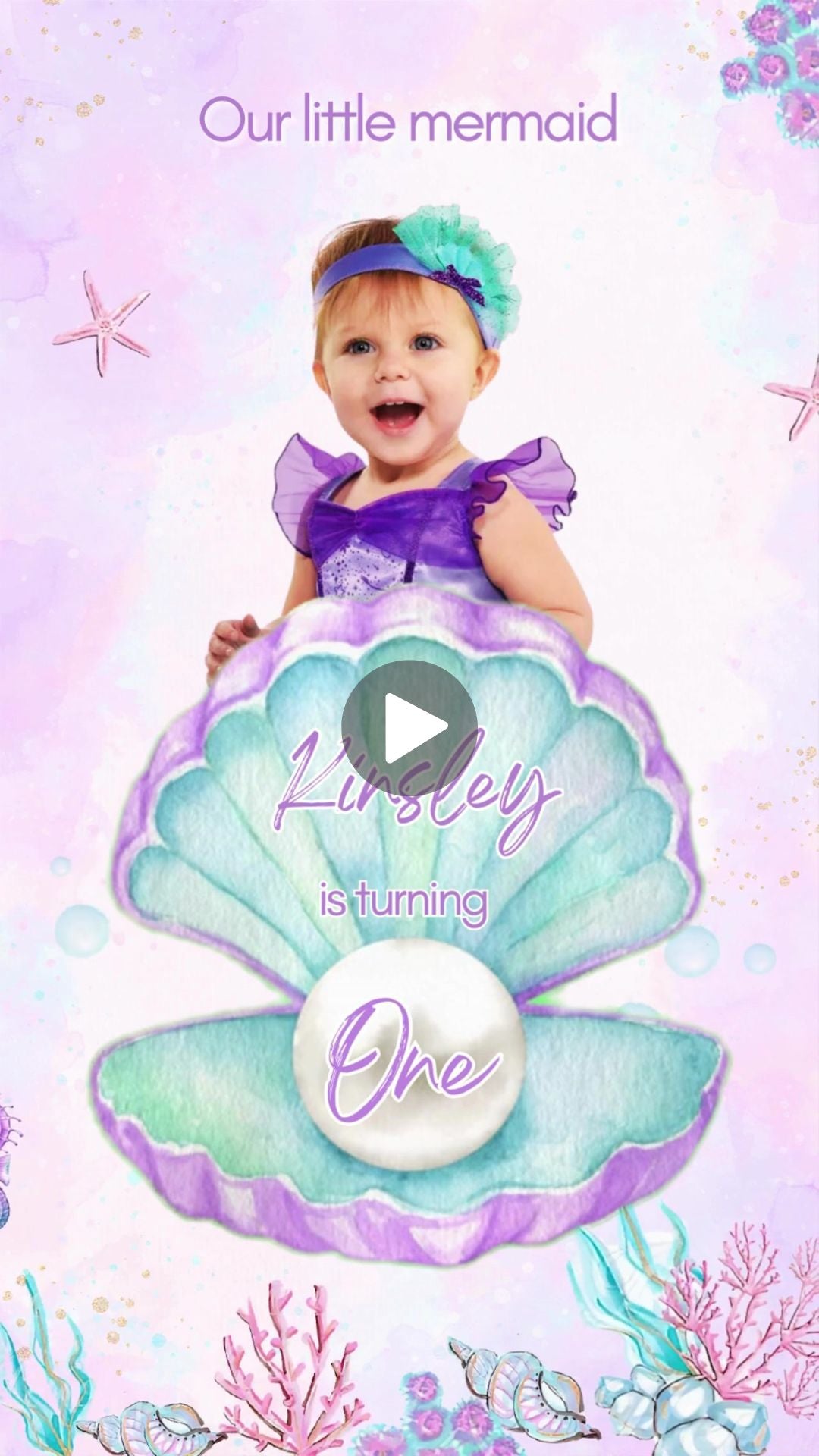 Under the Sea Mermaid Animated Video Invitation | Canva Template | Instant Download