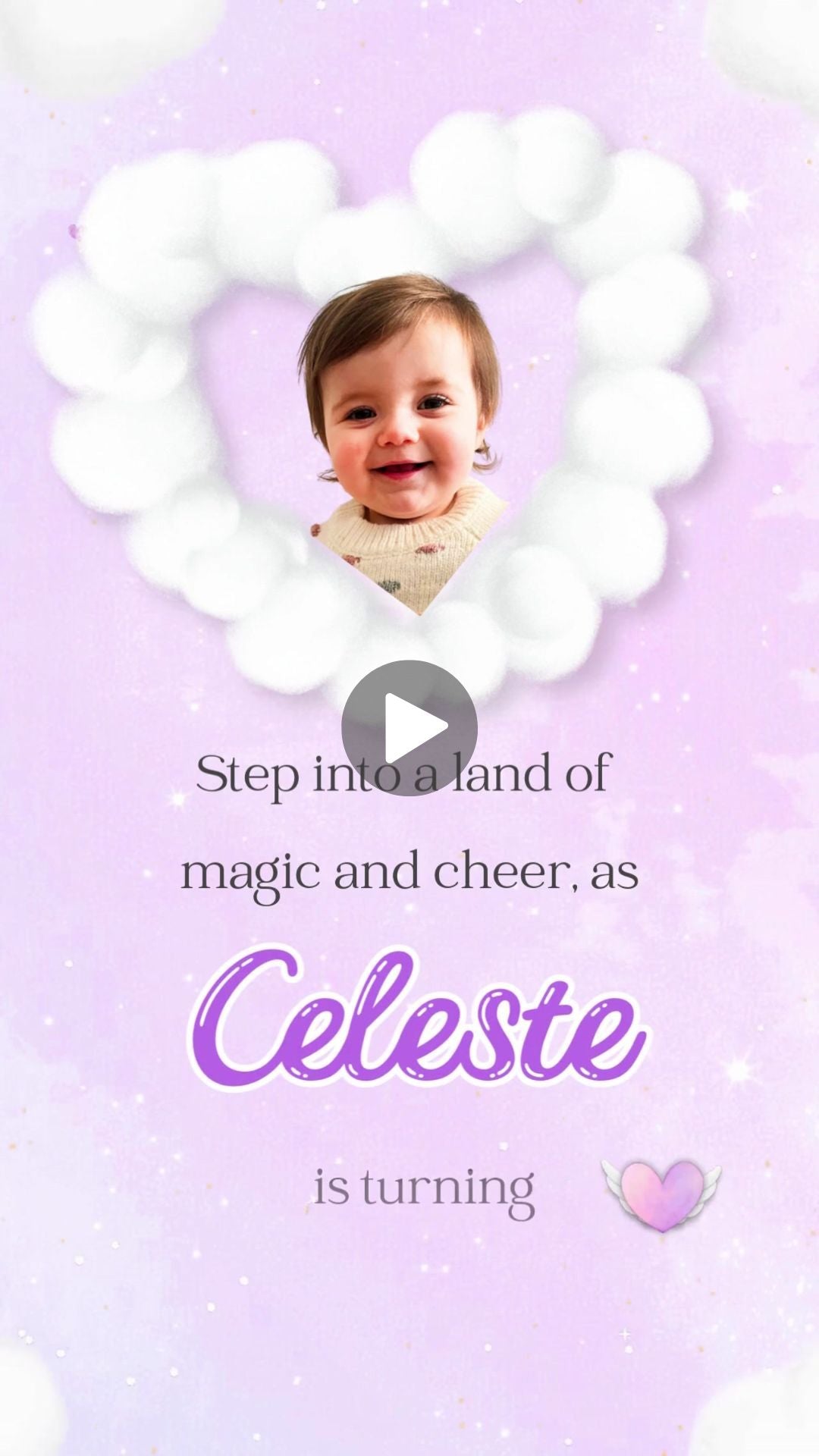 Rainbow Unicorn Birthday Animated Video Invitation | Canva Template | Instant Download