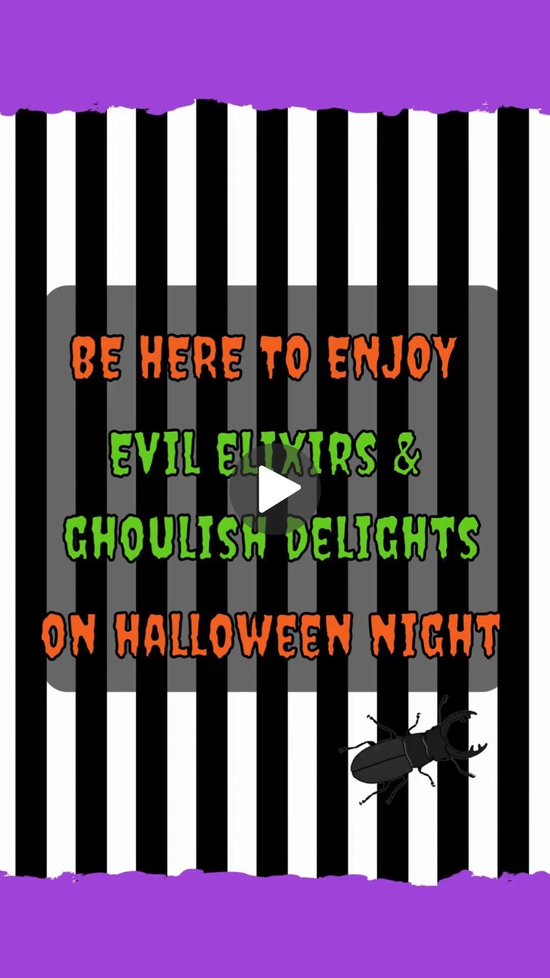 Beetlejuice Birthday Animated Video Invitation | Canva Template | Instant Download