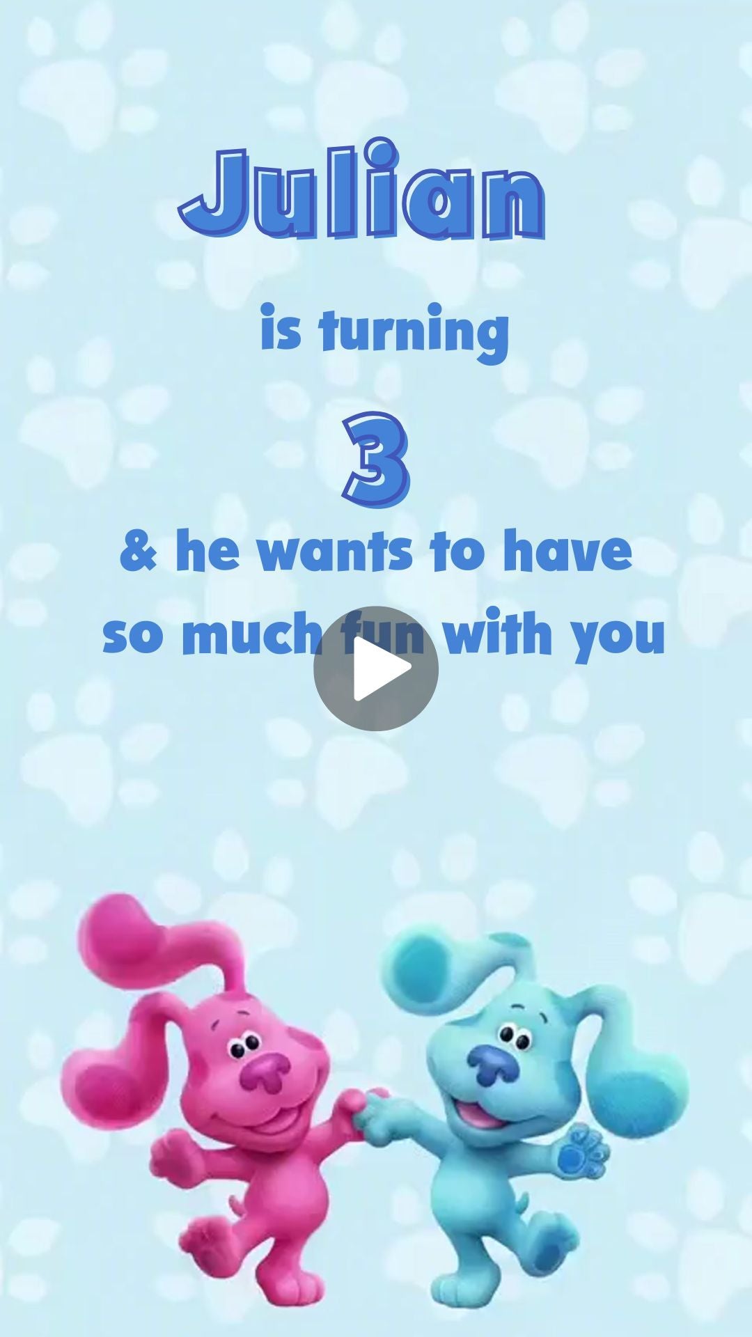 Blue’s Clues Birthday Animated Video Invitation | Canva Template | Instant Download