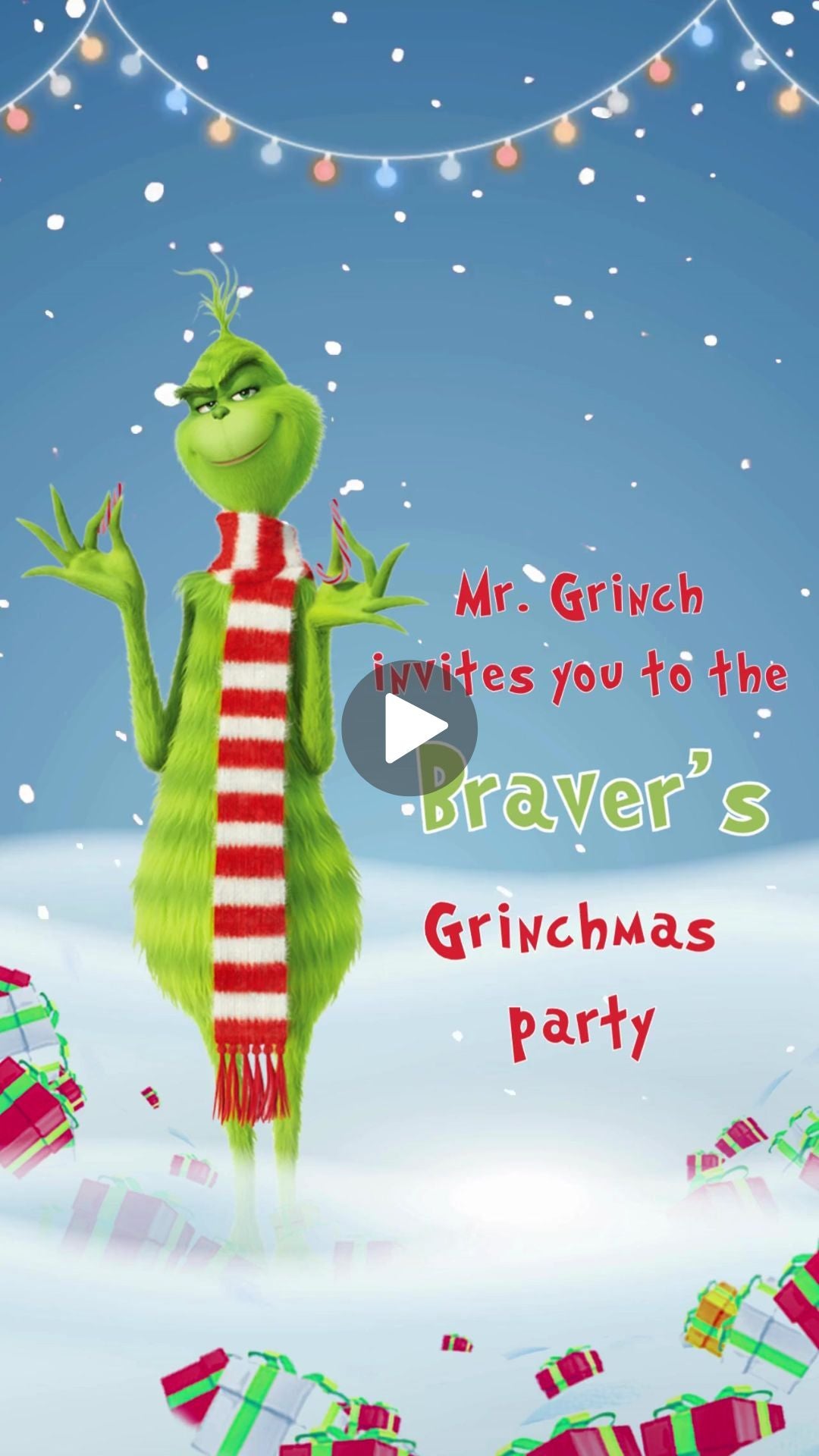 Grinchmas Party Invitation – Custom Holiday Celebration Invite for Christmas &amp; Winter Events