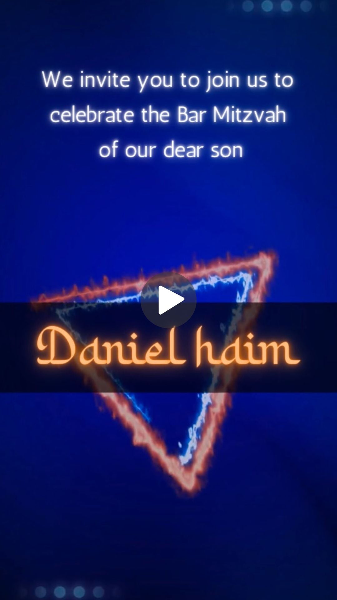 Bar Mitzvah Birthday Party Animated Video Invitation | Canva Template | Instant Download