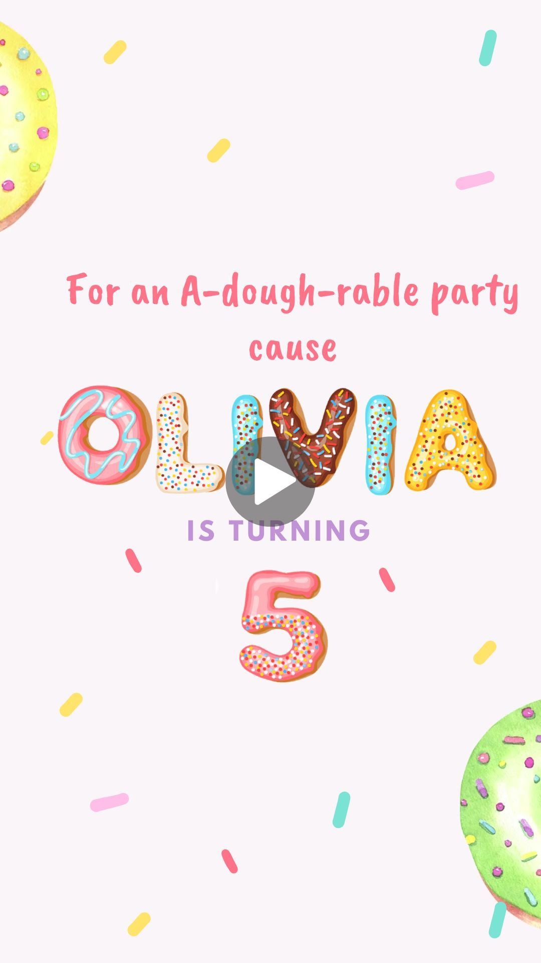 donut birthday party invitations​