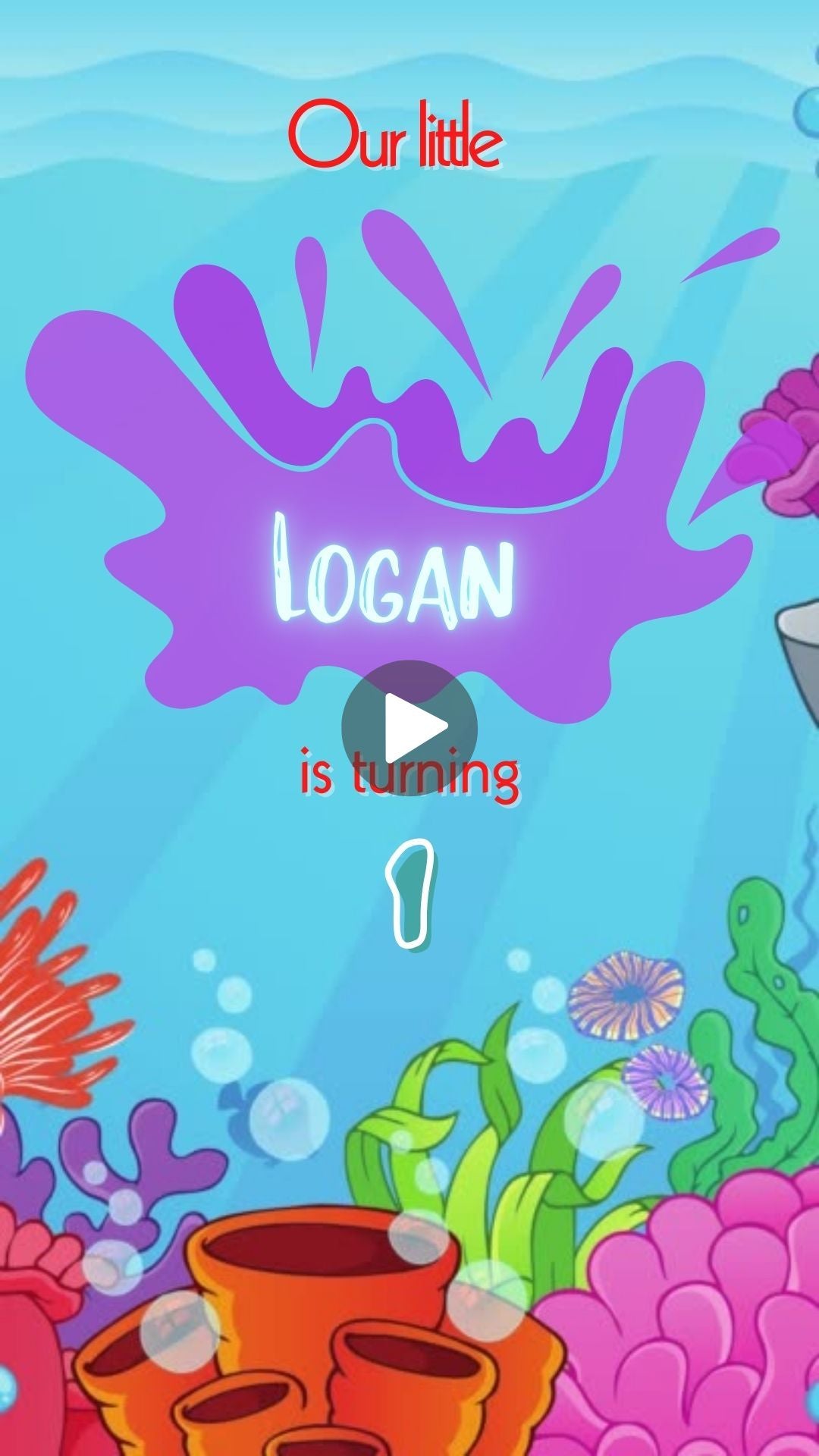 ocean theme birthday invitation​