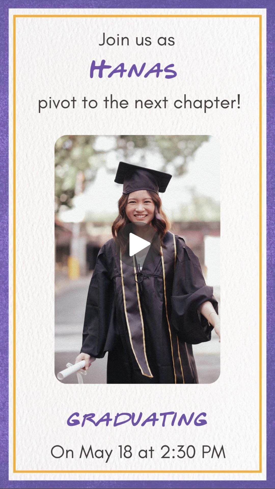 Friends Graduation Video Invitation - Friends Theme Graduation Party Digital Invite