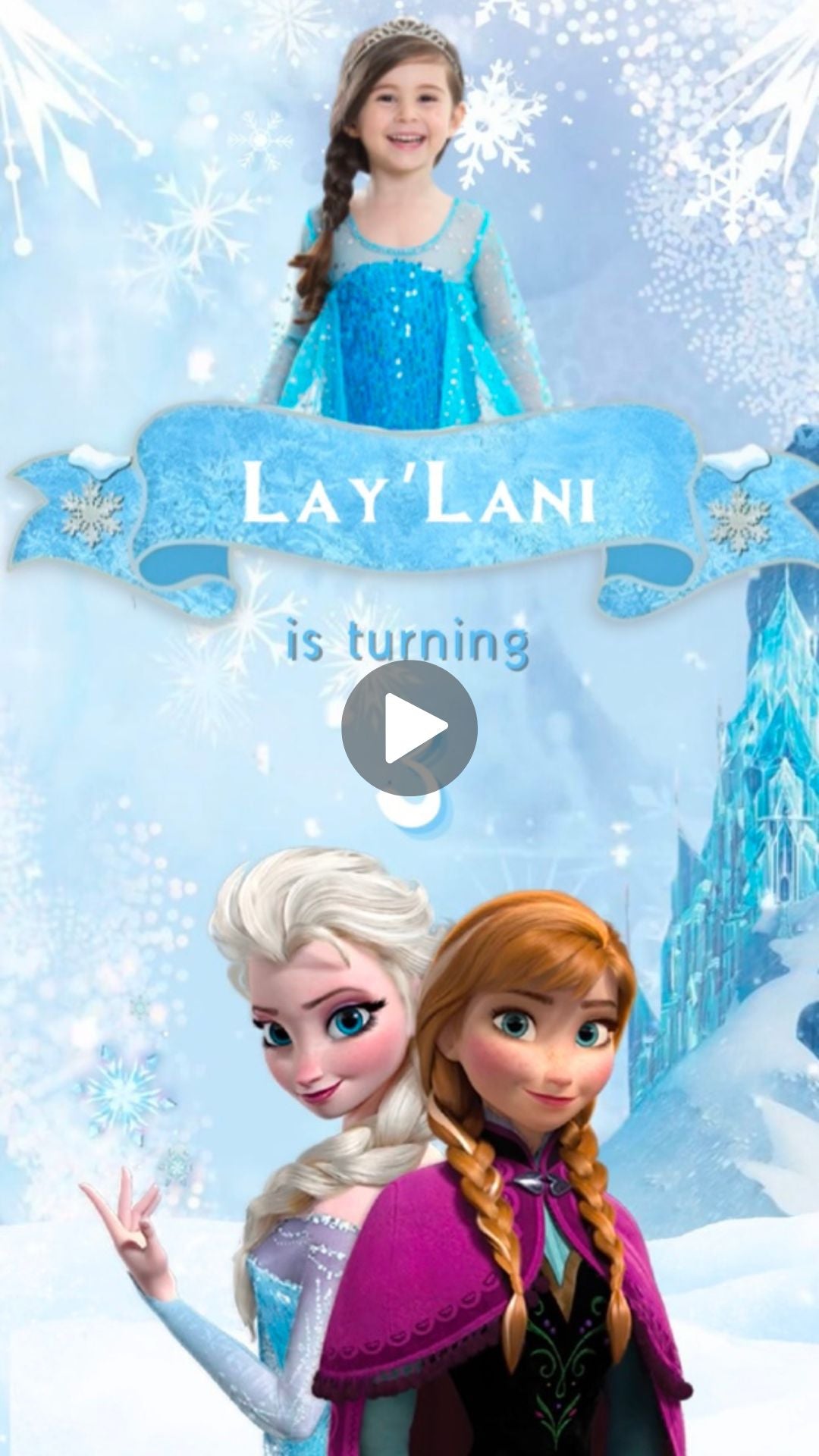 Frozen Birthday Animated Video Invitation | Canva Template | Instant Download