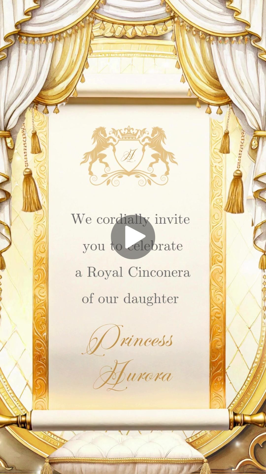 Royal Cincoañera Animated Video Invitation | Canva Template | Instant Download
