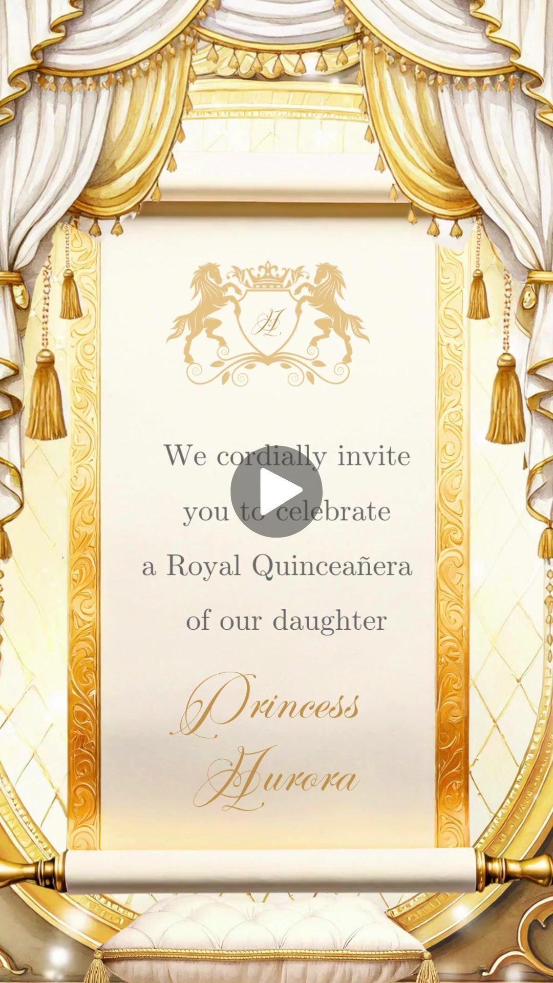 Royal Quinceañera Animated Video Invitation - Quinceañera Animated Video Invitation