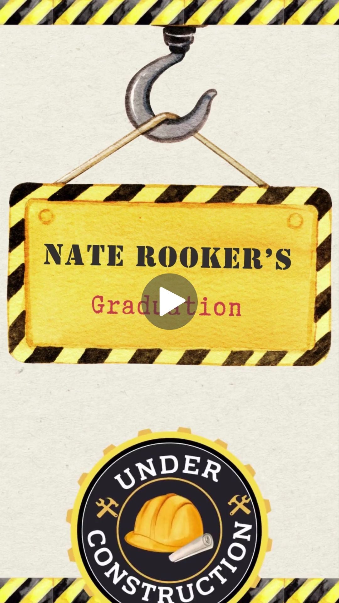 Construction-Themed Graduation Invitations | Unique Builder Graduation Party Invites | Canva Template | Instant Download