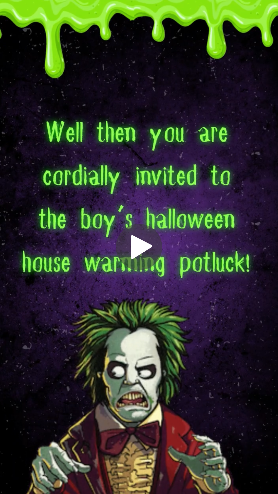 Beetlejuice Theme Animated Video Invitation | Canva Template | Instant Download