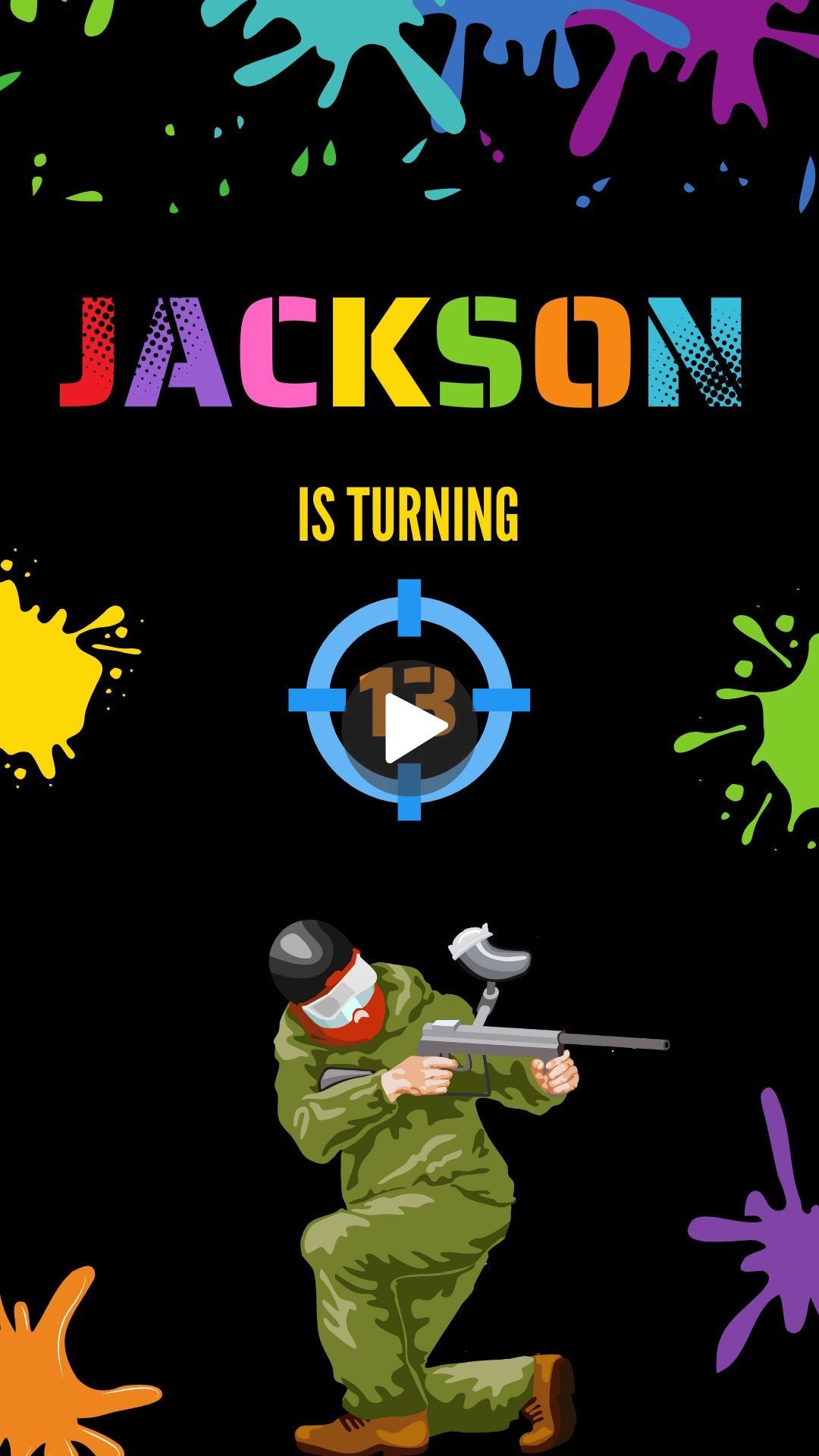 paintball birthday invitations​