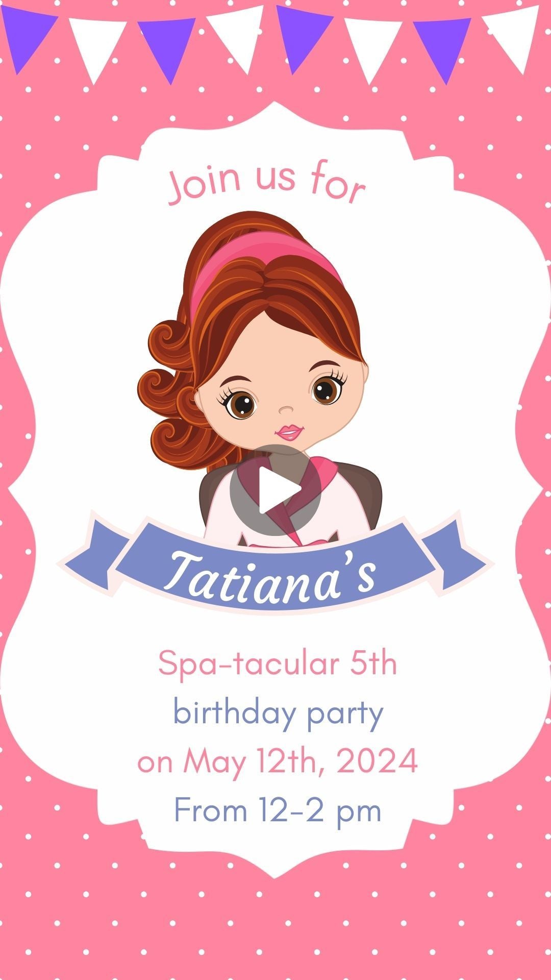 spa birthday party invitations​