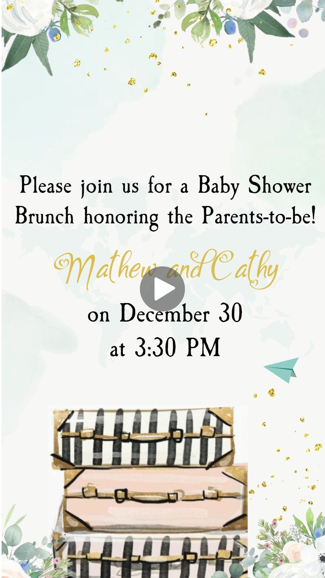 Travel Baby Shower Invite - A Tiny Traveller Baby Shower Invitation