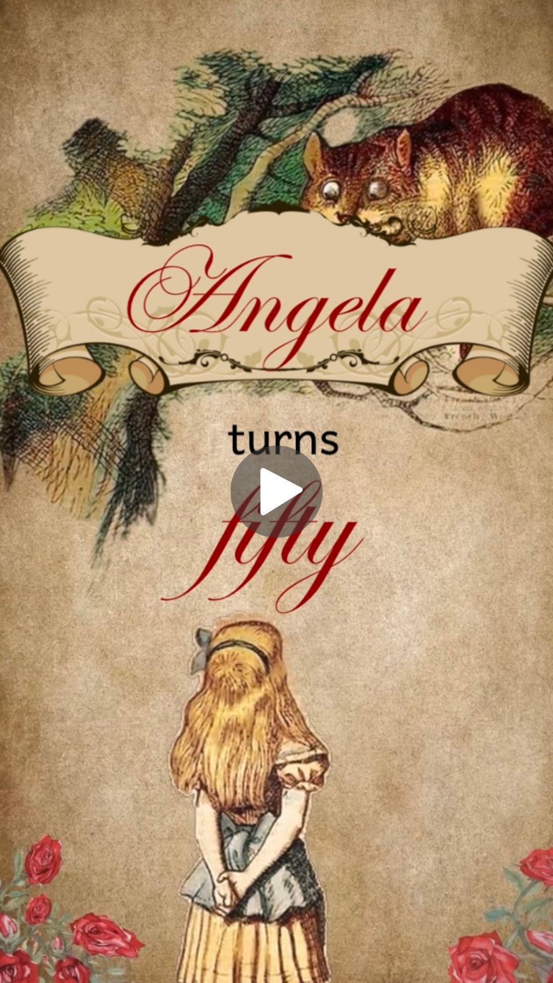 Alice in Wonderland Adult Birthday Animated Video Invitation | Canva Template | Instant Download