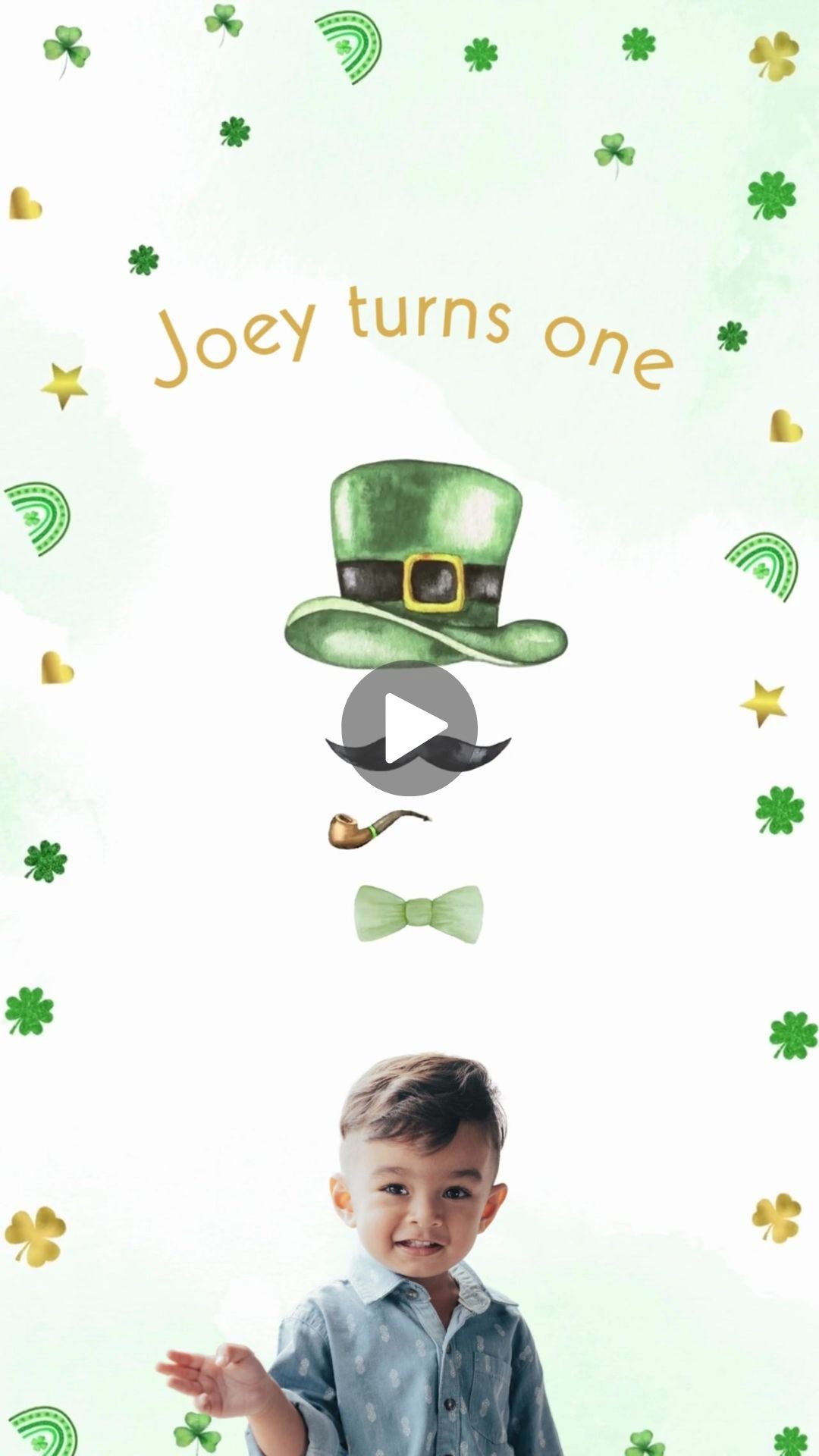St Patrick&#39;s Day Birthday Video Invitation - St Patrick&#39;s Day Theme Digital Party Invite
