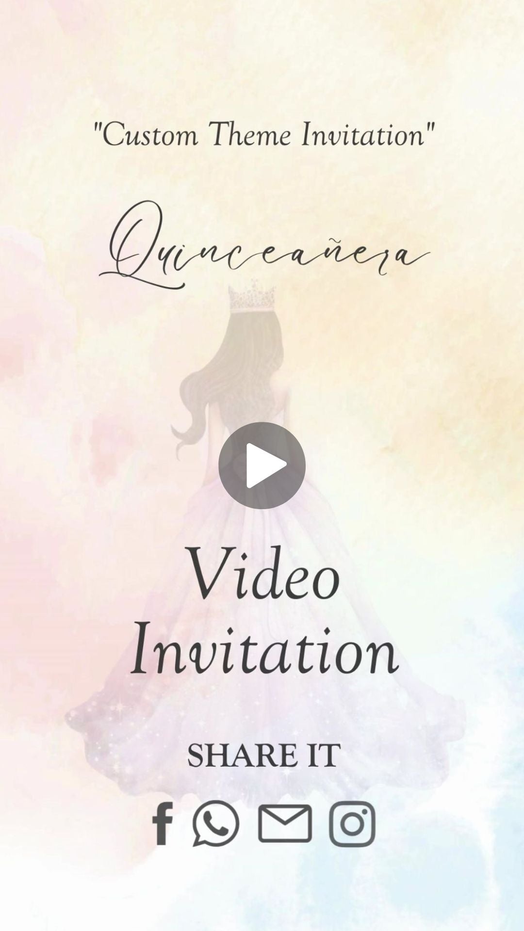 Invitación en video de cumpleaños animada personalizada - Invitación en video con tema personalizado