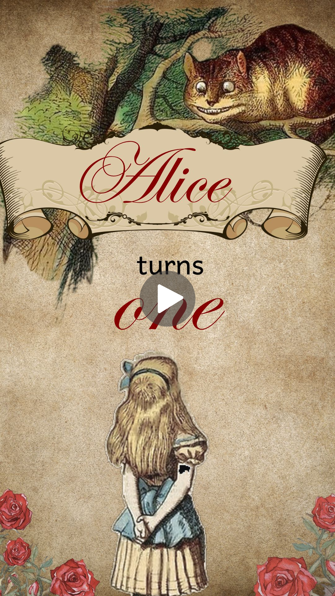 Alice in Wonderland Kids Birthday Animated Video Invitation | Canva Template | Instant Download