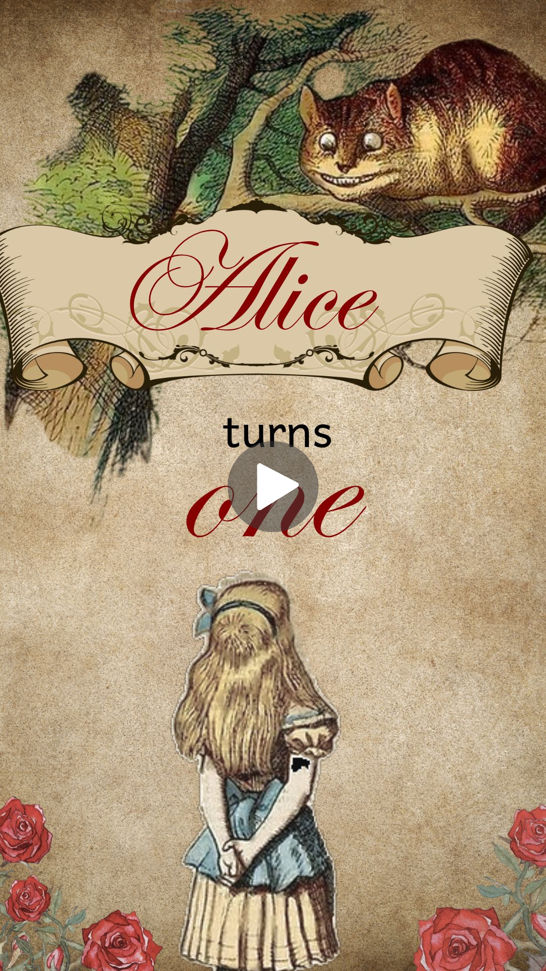 Alice In Wonderland Video Invitation - Enchanting Alice in Wonderland Party Invite