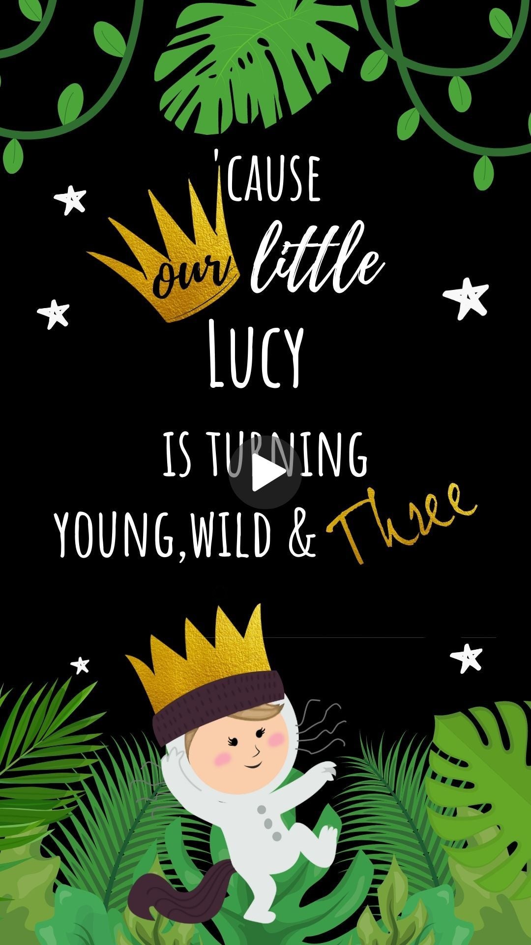 young wild and three birthday theme