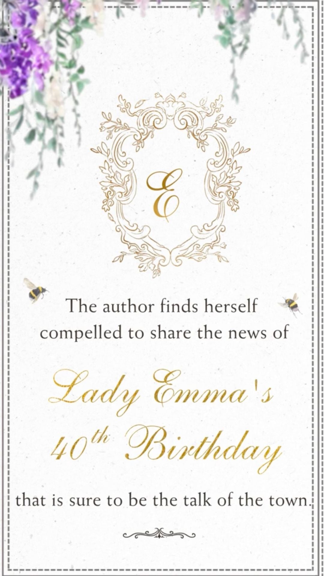 Bridgerton Birthday Video Invitation - Bridgerton-inspired Theme Birthday Party Invite