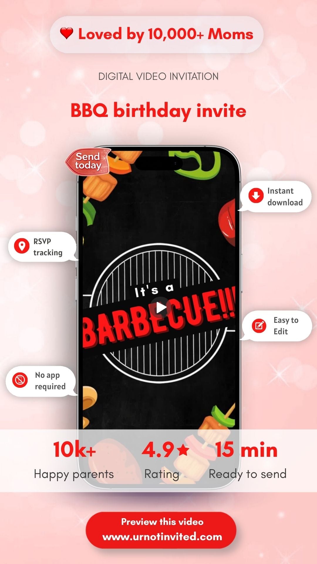 BBQ Grill and Chill Summer Party Invitation - Family Picnic Backyard BBQ Invite | canva template | instant download