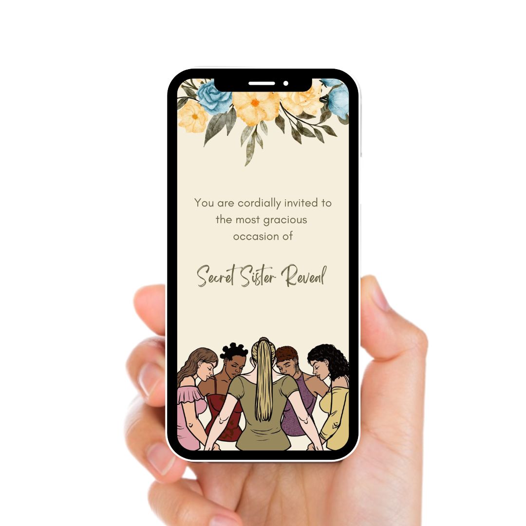 Secret Sister Reveal Video Invitation - Secret Reveal Theme Occasion Digital Invite